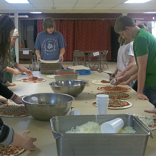 Sunday School Pizza Making