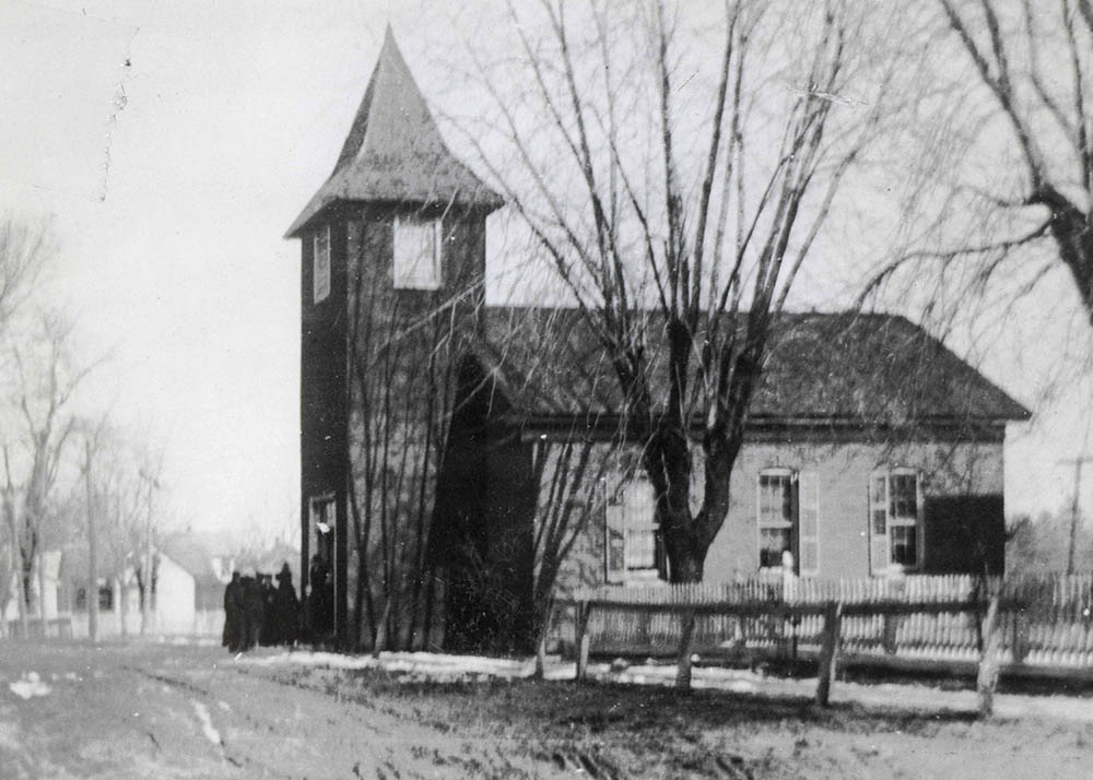 historical photo of church building for Friedens UCC in Troy, IL