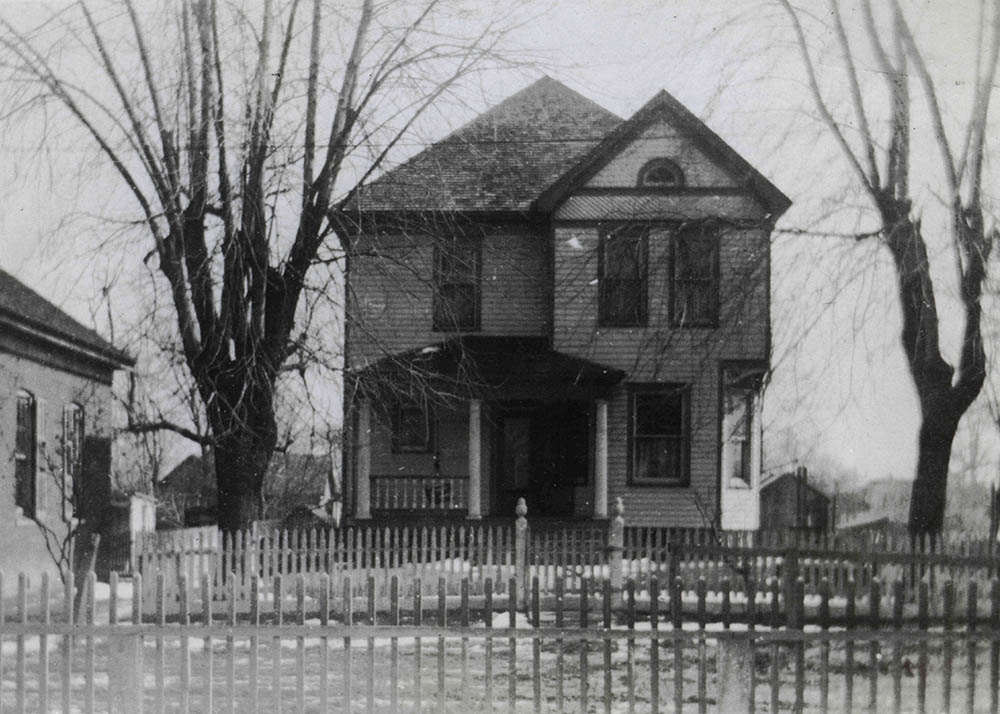 historical photo of parsonage building for Friedens UCC in Troy, IL